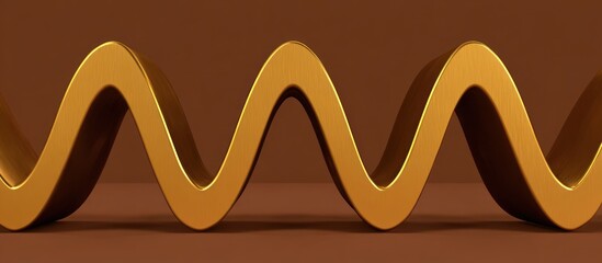 Golden Wave Pattern on Brown Background.