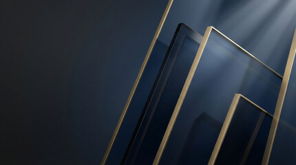 Elegant Corporate Abstract Background in Deep Blue and Gold Geometric Style