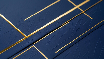 Elegant Corporate Abstract Background in Deep Blue and Gold Geometric Style