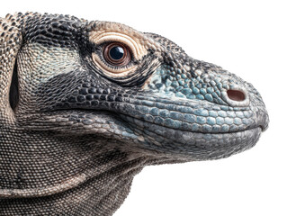 Close-Up of Lizard Reptile Profile Isolated on White Background 