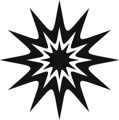 Obraz premium Black and white burst comic icon representing explosion or sudden impact