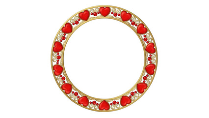 Decorative heart frame isolated on transparent background