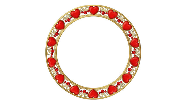 Decorative heart frame isolated on transparent background