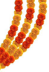 Marigold hanging flowers for hindu festivals decorative design element