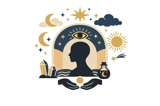 An abstract, antiquated conceptual backdrop for mysticism, astrology, and fantasy