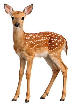 Adorable fawn in PNG format, with a transparent background