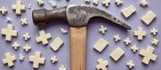 Hammer and puzzle pieces.