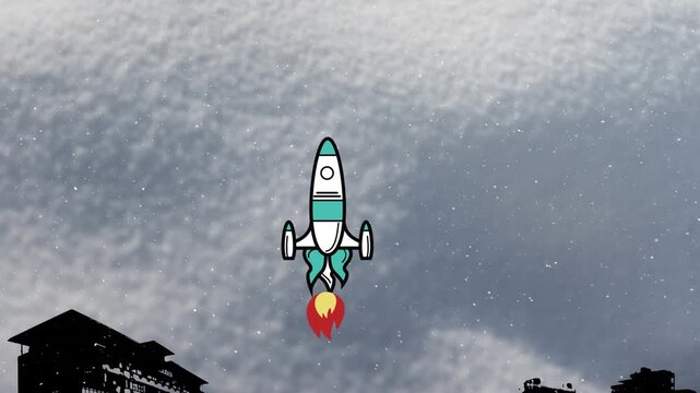 Animation of racket over snow falling