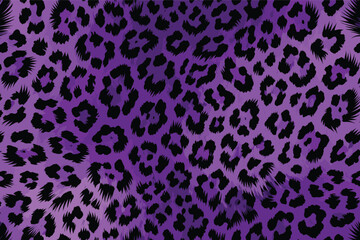 Obraz premium Vibrant purple leopard pattern with black spots on a textured background illustration