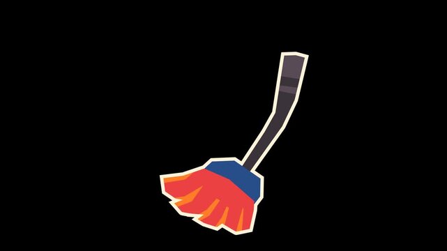 Colorful Animated Cleaning Service Design Elements, 4K Stop Motion Cutout Style, Flat Color Loop with Alpha Channel Transparent Background