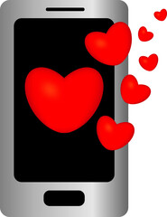 smartphone with a heart