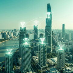 Smart City IoT Wireless Network and Digital Connectivity in Modern Urban Infrastructure