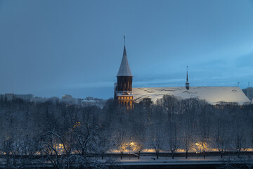Cathedral of Kaliningrad in the deep winter