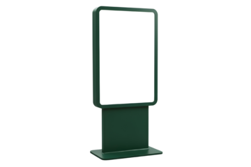 Modern digital signage frame isolated on transparent background