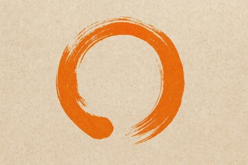 Zen-inspired orange circle art