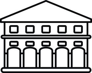 Naklejka premium Outline icon representing a courthouse or official government building