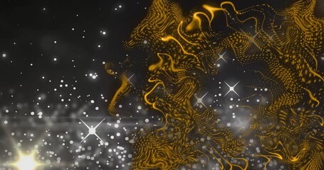 Animation of glowing stars over gold trails
