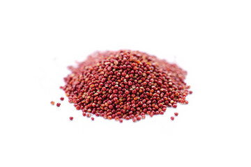 red quinoa seeds isolated on white background