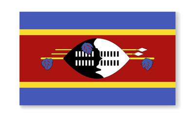 Eswatini national flag in flat style. Vector flat background.