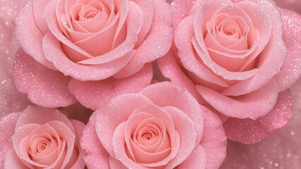 Sparkling pink roses wallpaper for desktop screen
