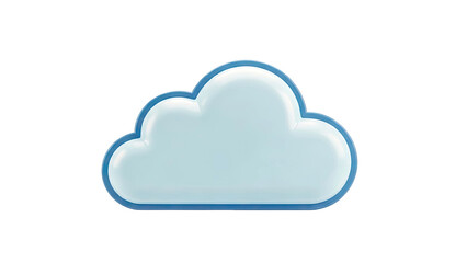 3D rendered blue cloud shape on a white background