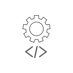 black and white flat coding vector icon