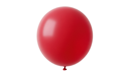 Vibrant red balloon PNG isolated on transparent background, party decoration for celebrations and festive events