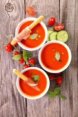 gazpacho soup, diet food concept