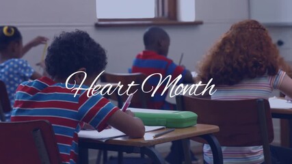 Animation of mathematical equations over schoolchildren teacher and teacher - Powered by Adobe