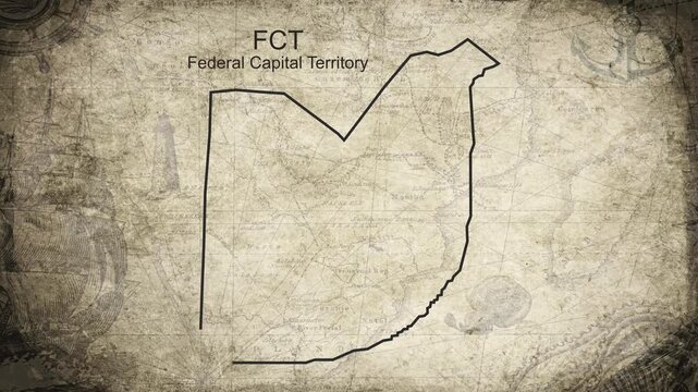 Federal Capital Territory map drawn on a cartography background sheet of paper