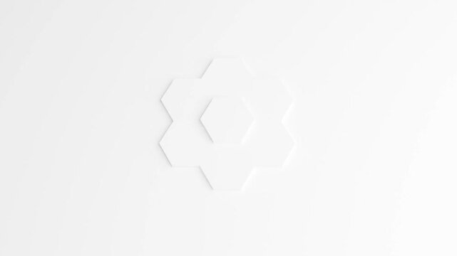 White hexagon pattern, abstract white 3d hexagon background