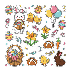 Set of Illustration of Easter Event