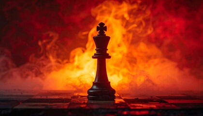 Black and white chess pieces, ready for a challenging competition on the chessboard
