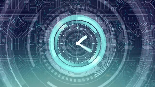 Animation of data processing over clock