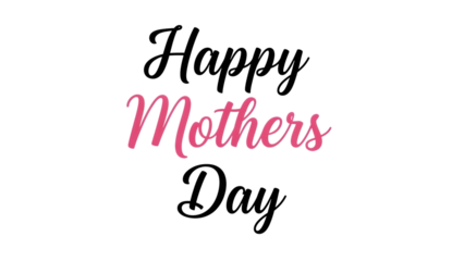 Happy mother's day greeting card isolated on transparent background