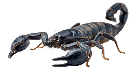 Scorpion with curled tail isolated on transparent background for design
