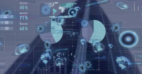 Animation of text with globe and network of connections - Powered by Adobe