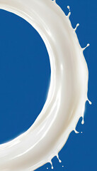 milk splash on blue background