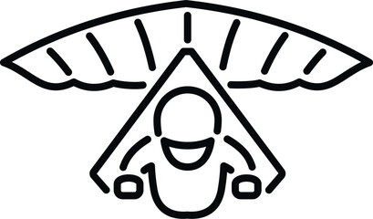 Person flying a hang glider, symbolizing freedom, adventure, and air extreme sport © anatolir