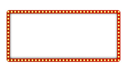 Red retro light box frame border 