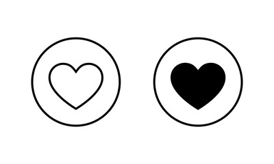 Heart icon in circular outline. Love, romantic symbol
