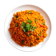 delicious tomato rice isolated on transparent background