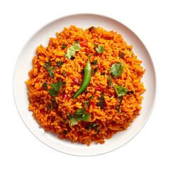 delicious tomato rice isolated on transparent background