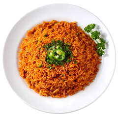 delicious tomato rice isolated on transparent background