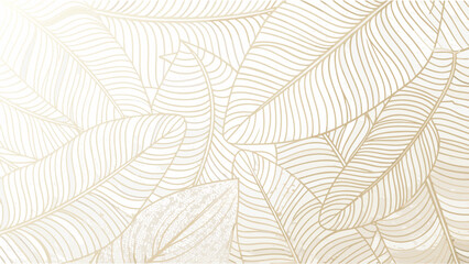 Gold Foil Leaf Pattern Background