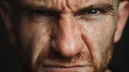 Obraz premium Intense emotional expression portrait close-up studio dramatic mood