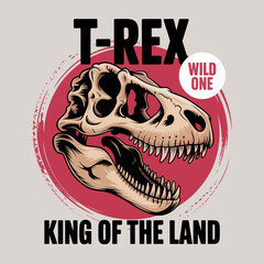 A striking image of a T-Rex skull, symbolizing power and an ancient era, perfect for those fascinated with dinosaurs, paleontology, or the majesty of prehistoric life. © Yibin