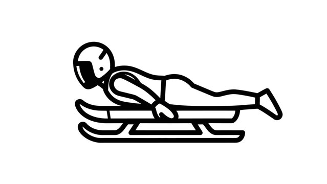 Person lying on a sled.