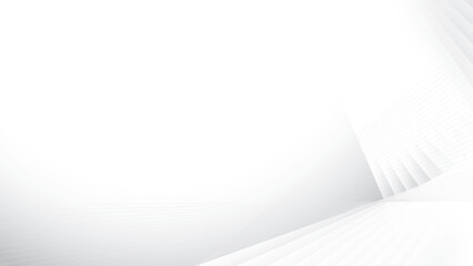 Abstract white and gray color, modern design stripes background with geometric shape and glowing light. Vector illustration.