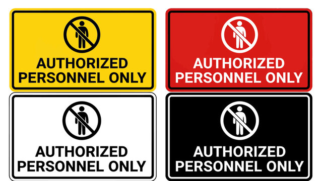Authorized Personnel Only Construction Safety Sign - Flat Vector